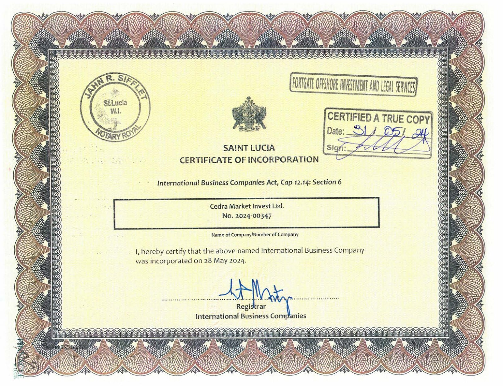 Certificate Of Incorporation